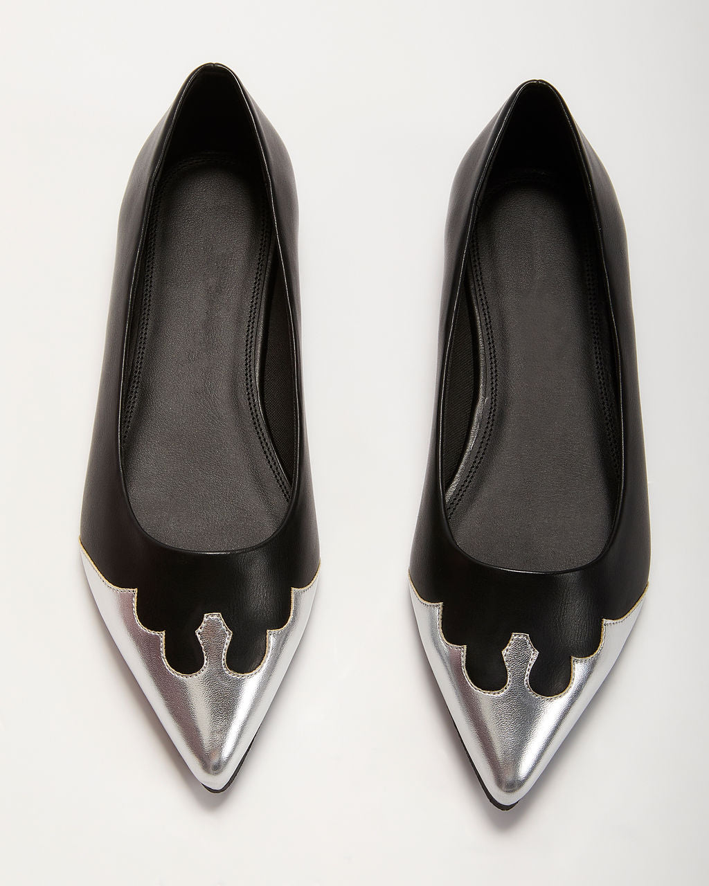 Olivia-Smooth Stepper Metallic Pointed Flats