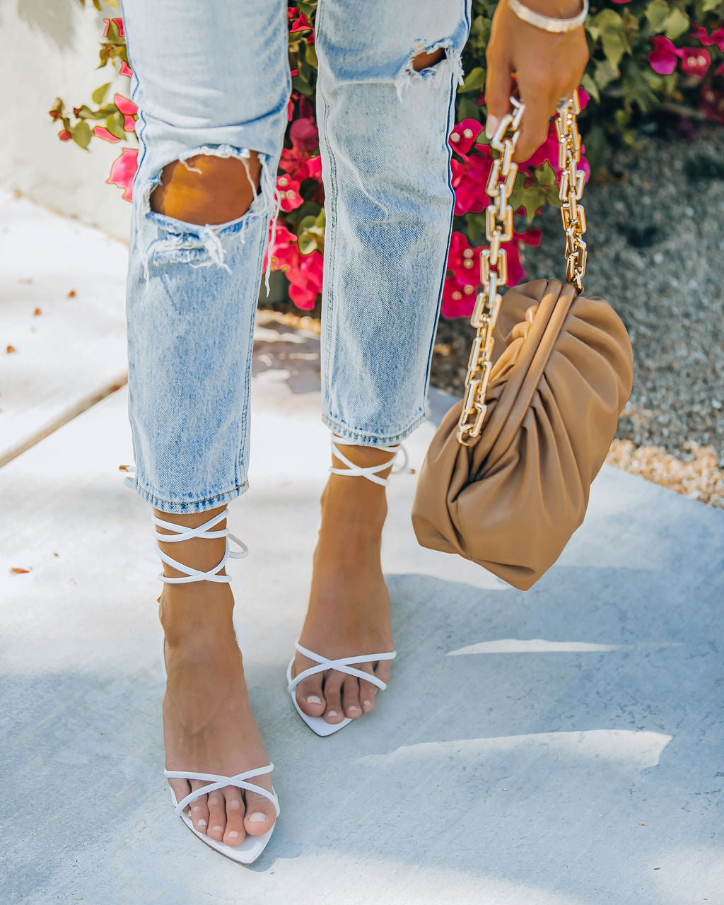 Olivia-Bella Faux Leather Strappy Kitten Heel