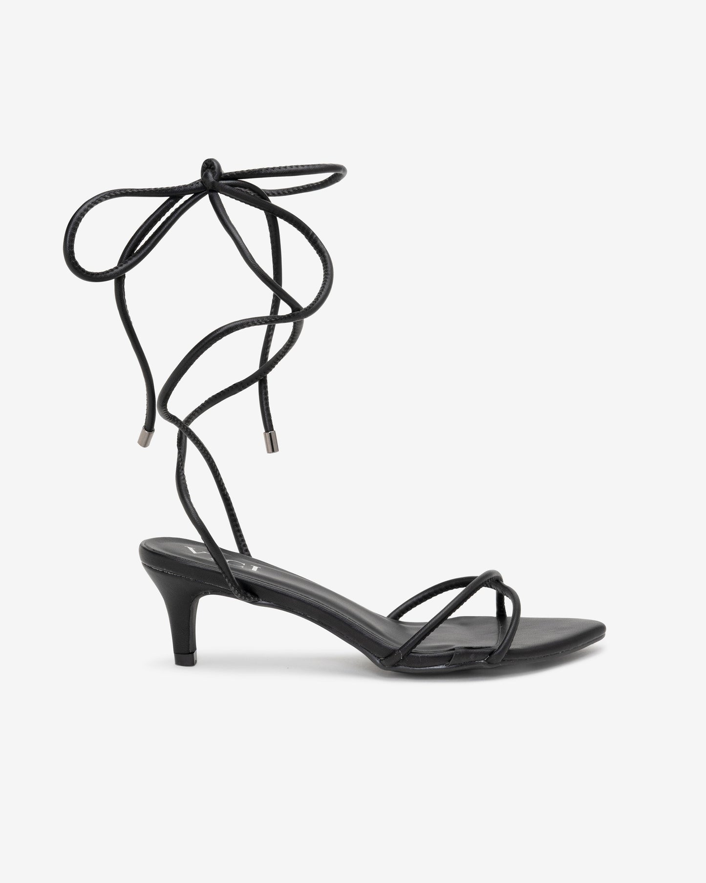 Olivia-Bella Faux Leather Strappy Kitten Heel