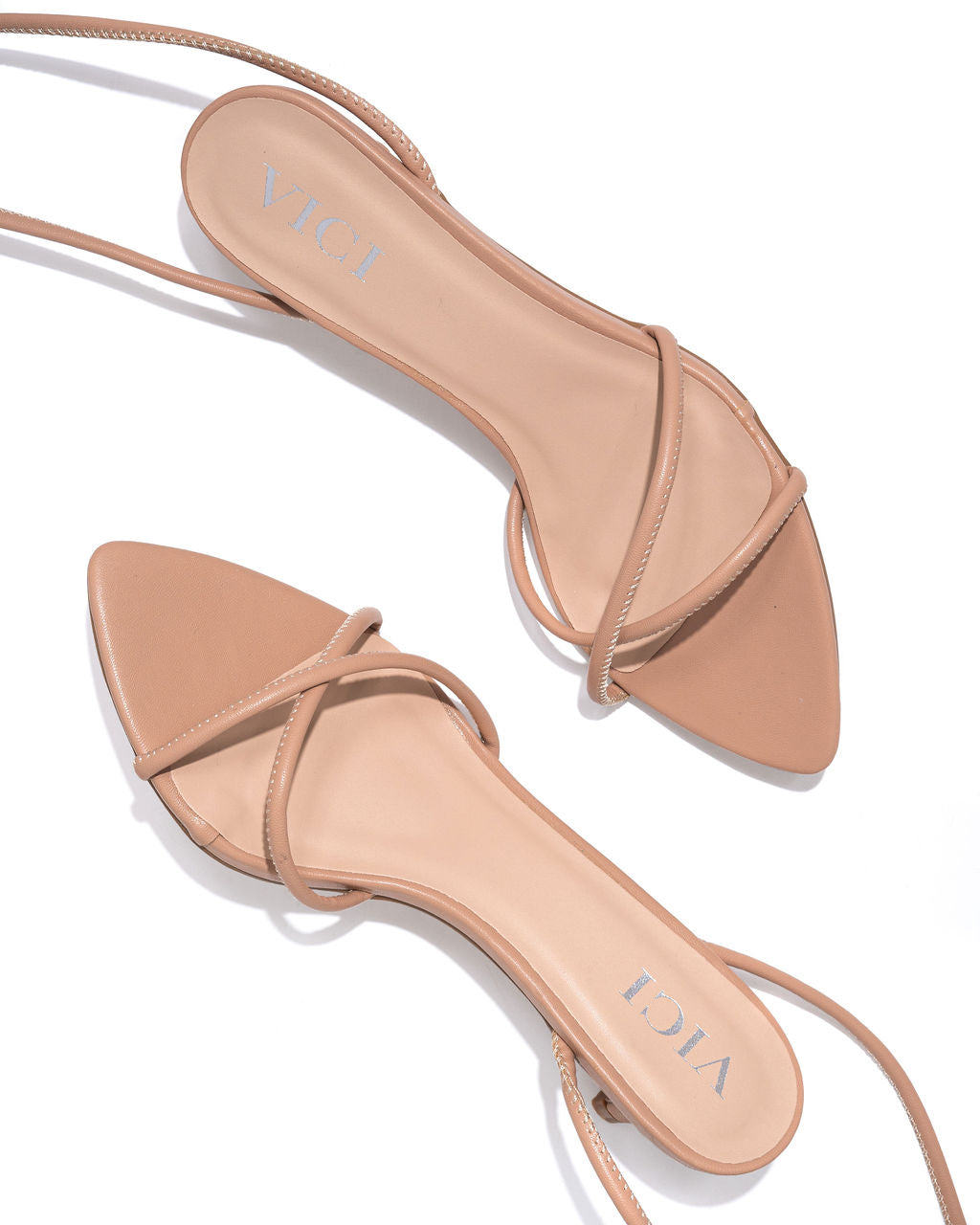 Olivia-Bella Faux Leather Strappy Kitten Heel