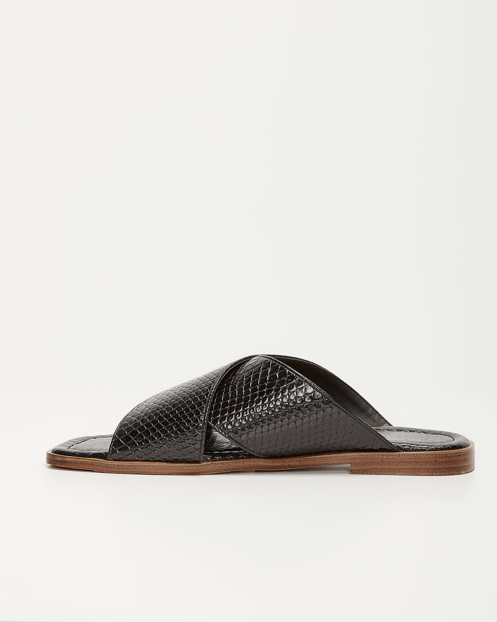 Olivia-Avena Croc Embossed Slide Sandals