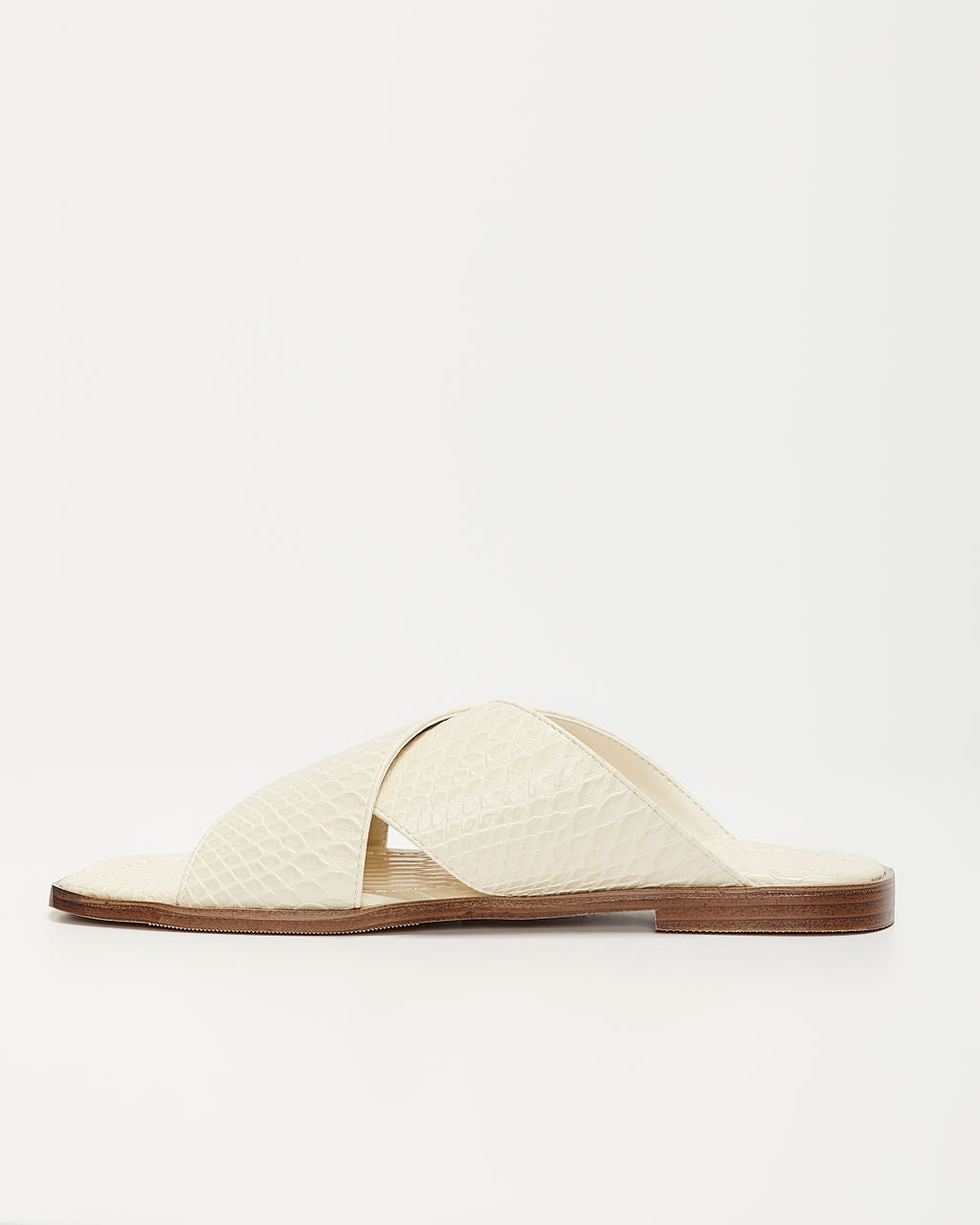 Olivia-Avena Croc Embossed Slide Sandals