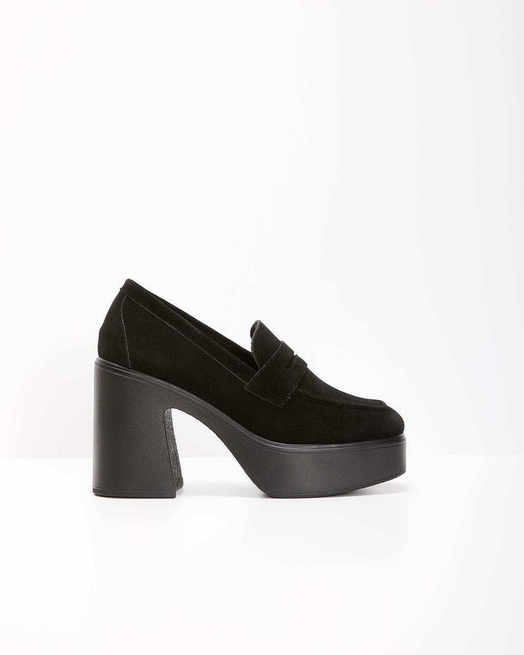 Olivia-Sergio Suede Platform Heeled Loafers