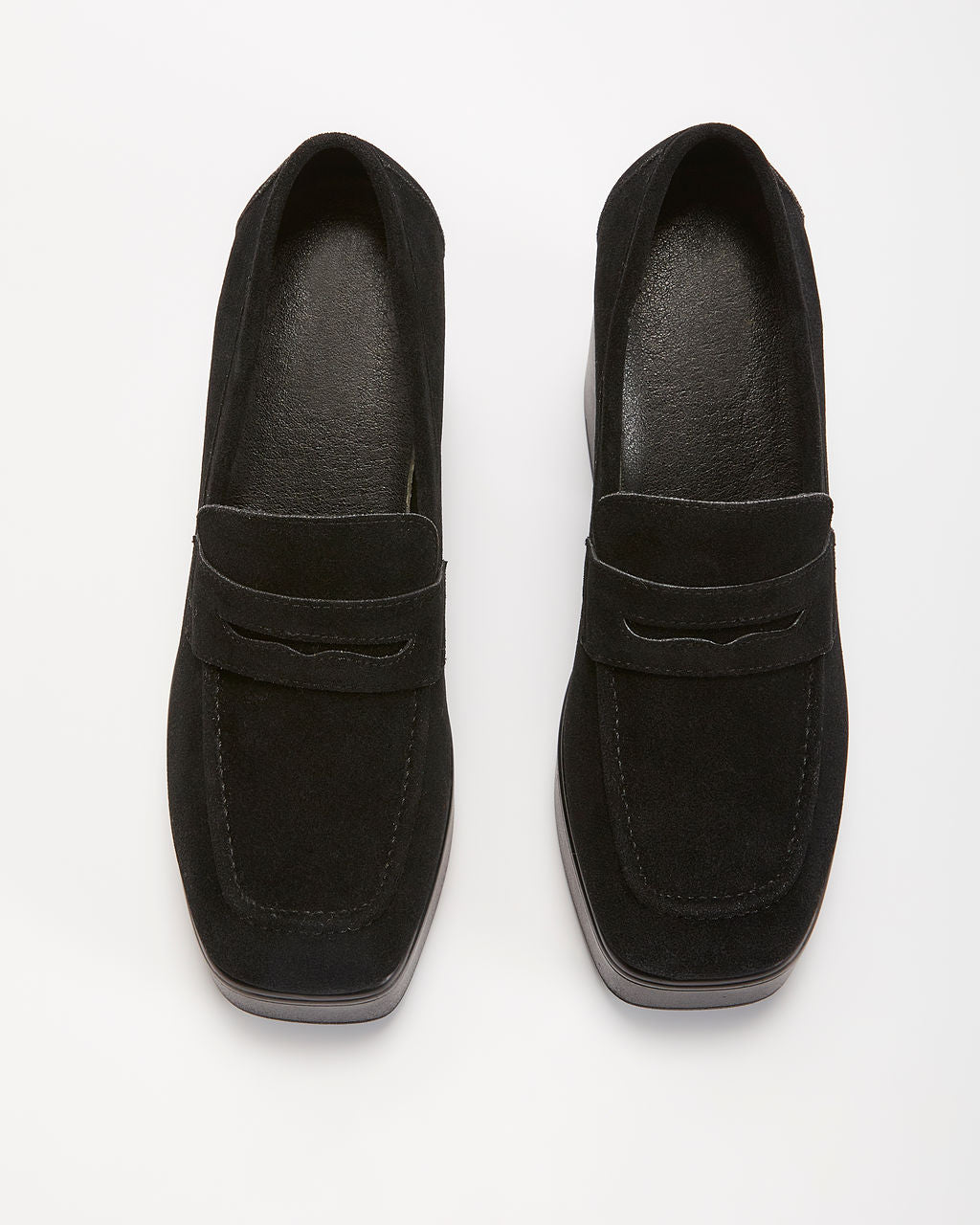 Olivia-Sergio Suede Platform Heeled Loafers