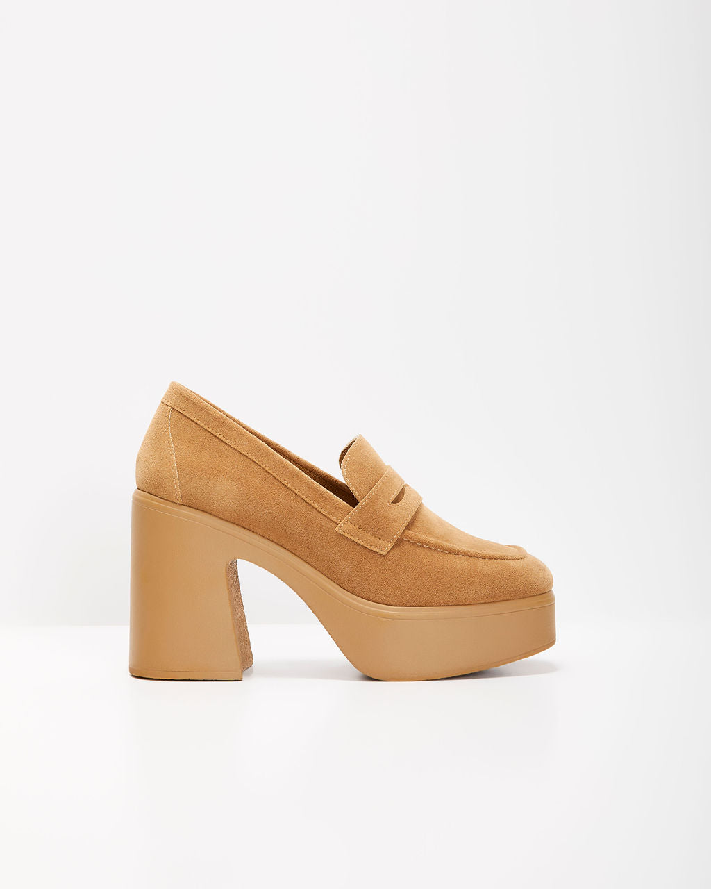 Olivia-Sergio Suede Platform Heeled Loafers