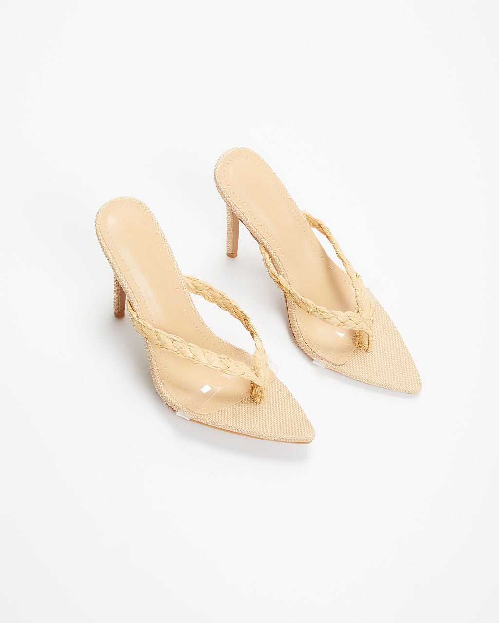 Olivia-Nitro Woven Strap Slip On Stiletto Heels